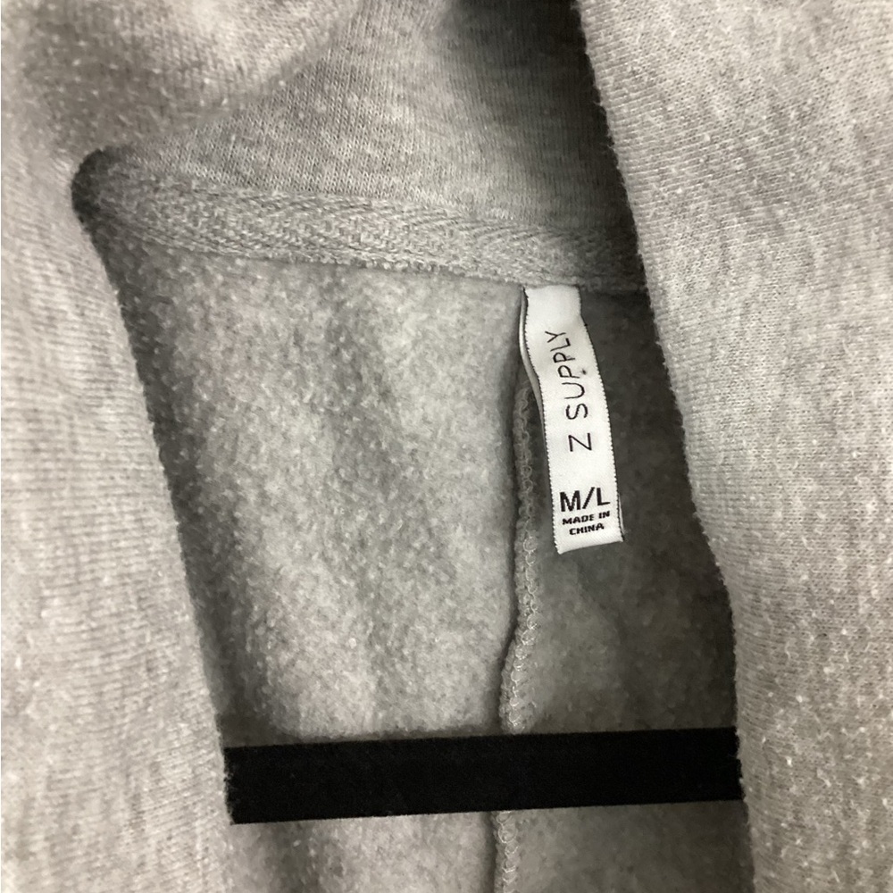 Z Supply Light Gray Women's Open Front Cardigan Wrap with Pockets - Picture 3 of 5